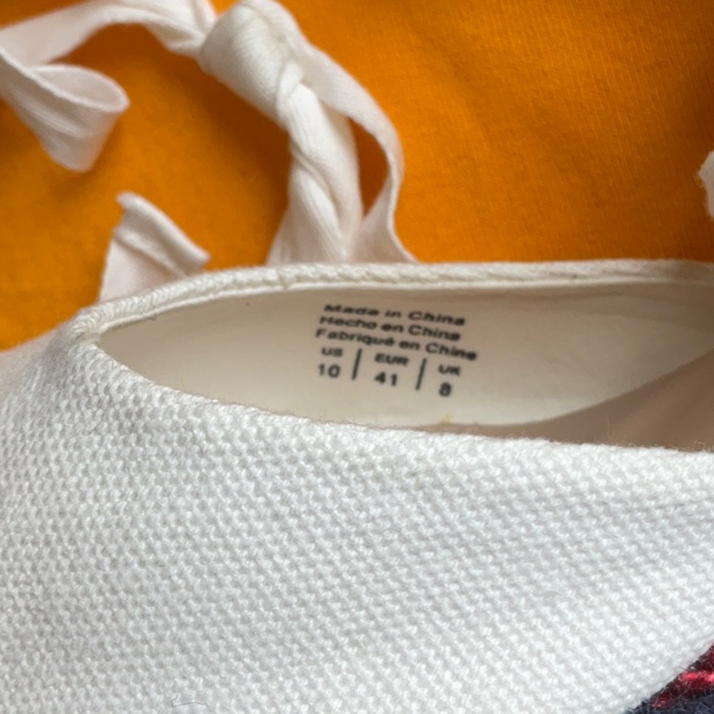 Draper James White/Blue/Red Lace Up Espadrilles Size 10, NWT - Picture 11 of 13